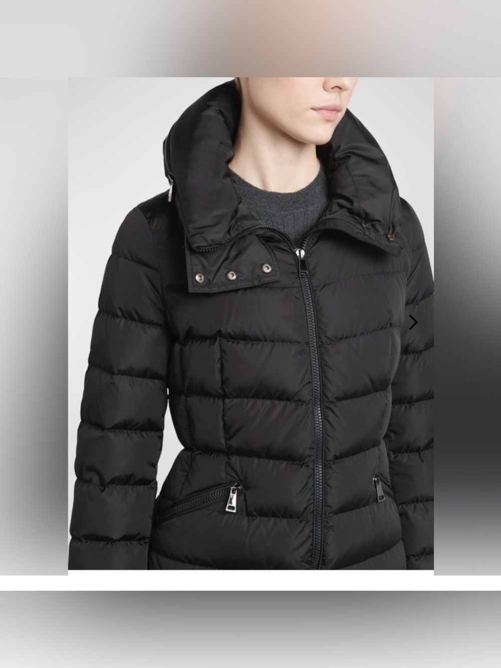Moncler Flammette Long Puffer Jacket Women’s Size 0 Black Authentic Coat - Picture 3 of 14